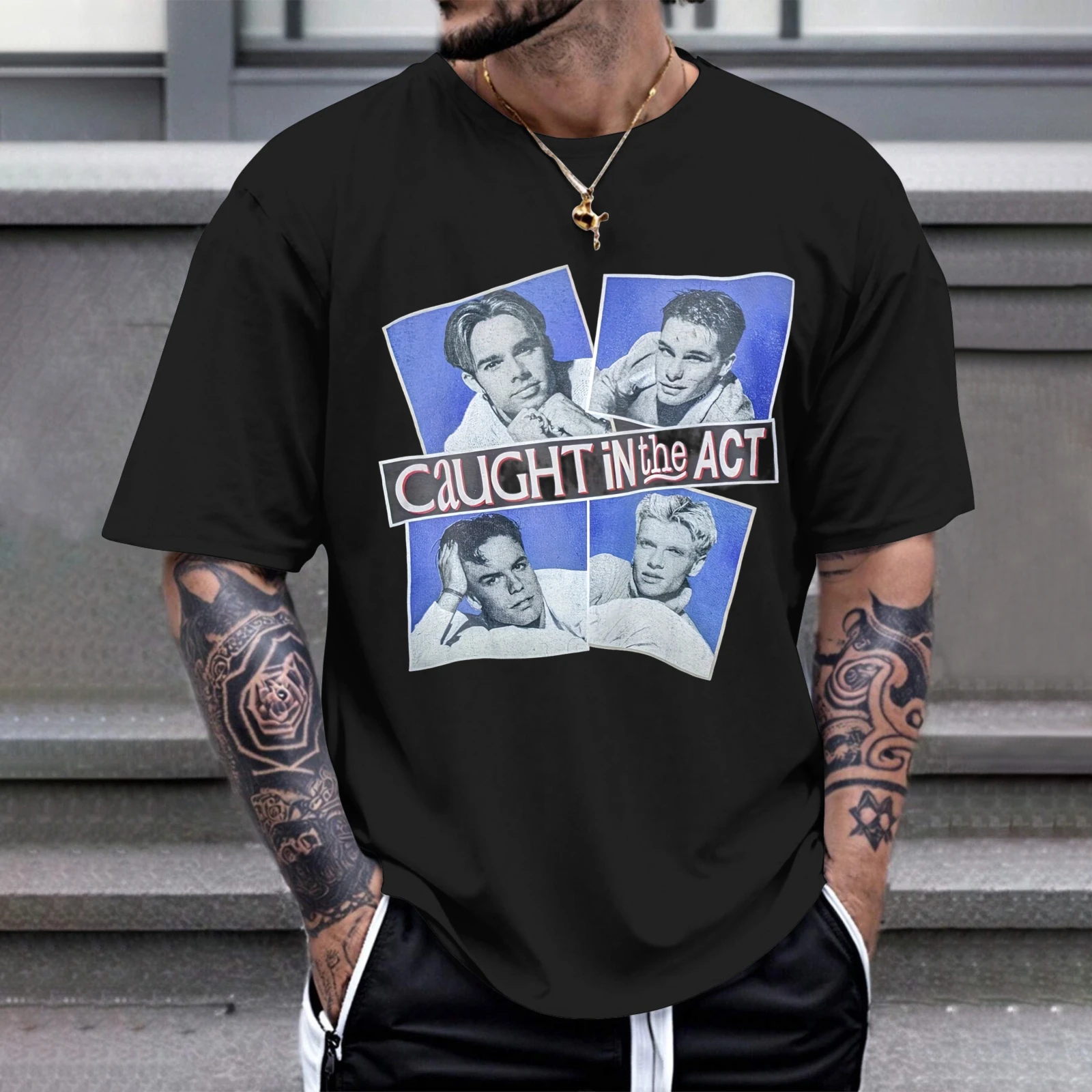 Herren-T-Shirt „Caught In The Act Photos“, perfekt für Freizeitkleidung, Partys und Karneval-Outfits