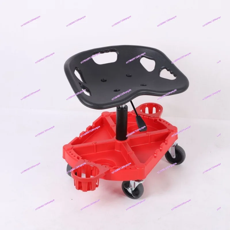 Retractable Car Wash Stool with Universal Wheels & Hanging Support