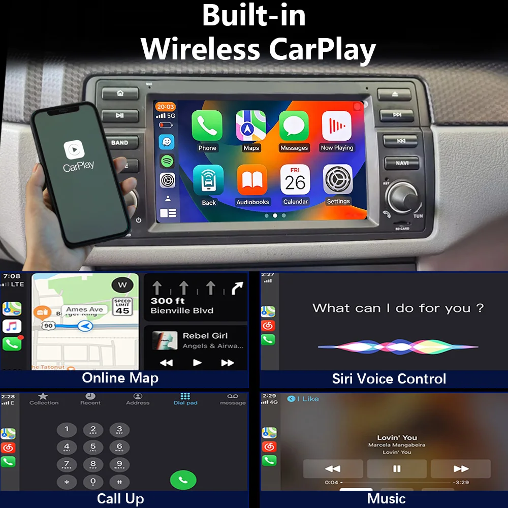 CHSTEK Android 14 Car Radio For BMW 3 Series E46 M3 318 320 325 330 Carplay Android Auto GPS NAVI 4G BT5.0 DSP Multimedia Player