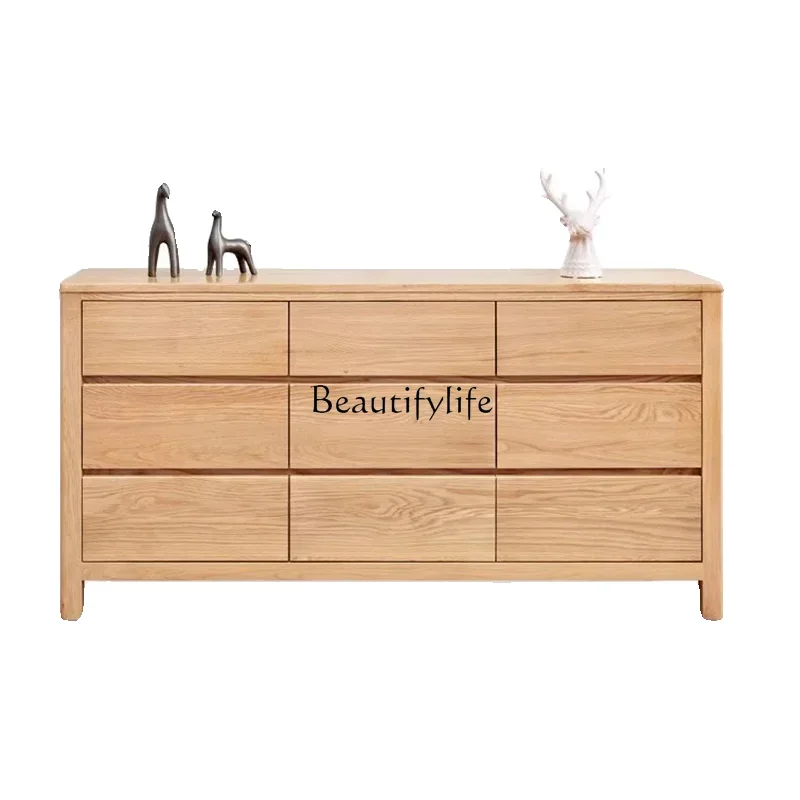 

American-Style Solid Wood Nine-Drawer Cabinet Modern Minimalist Multi-Functional Storage Cabinet