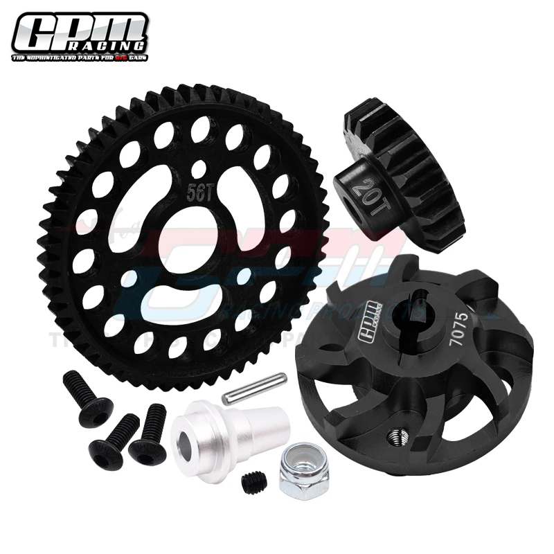 GPM 7075Alu Gear Adapter & 32P/56T & 20T Gear Kit For TRAXXAS 1/10 Slash 4X4 LCG