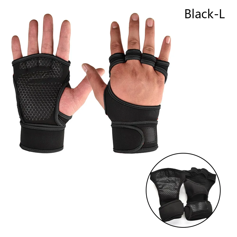 

Anti-Slip Training Sport Gloves Wrist Protector Breathable Workout Gloves Palm Protector Fitness Gloves Body Building