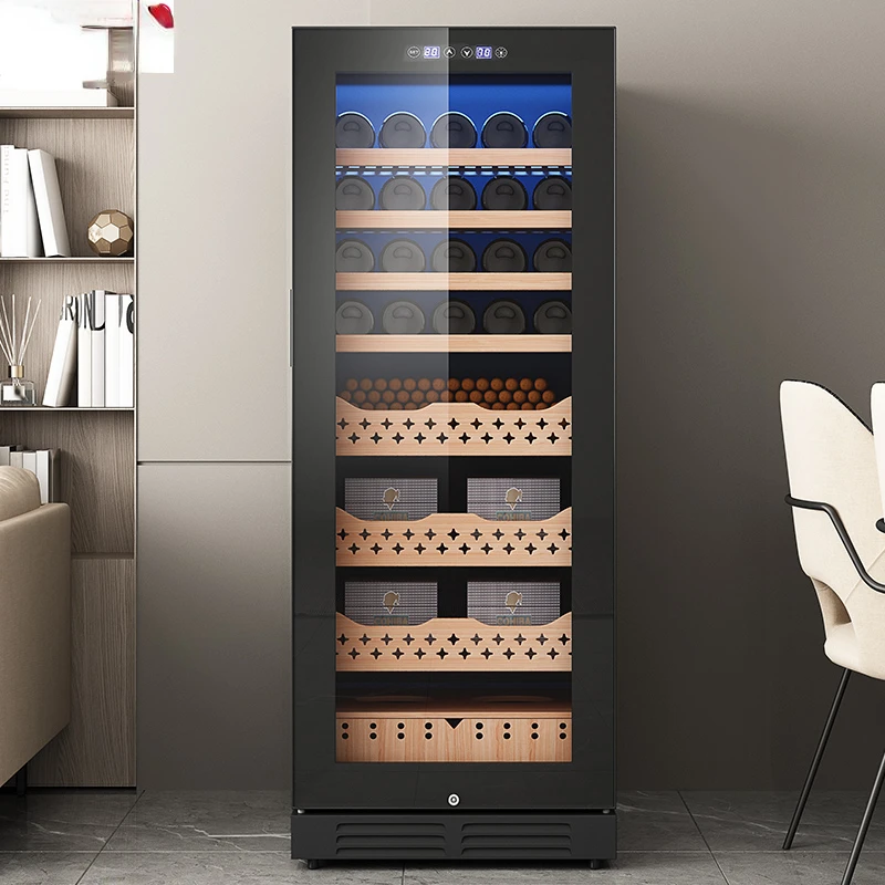 170L constant temperature and humidity cigar cabinet household refrigerator wooden cigar cabinet wine cabinet