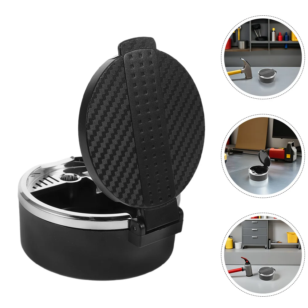 

2pcs Car Ashtray Compact Portable Vehicle Trash Holder Cup Lid Antiash Design Smokeless Mini Ash Tray For Auto Travel Small