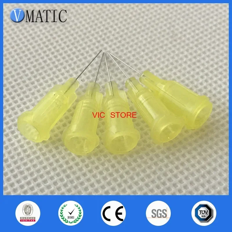 

Бесплатная доставка, нестерилизованные, 100 шт., 32 г, 0,5 дюйма, желтый цвет, дозирующая игла с замком Люэра, наконечник 1/2 дюйма