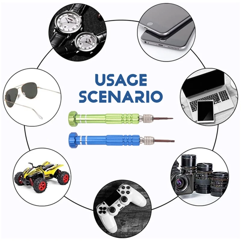 眼鏡修理キット メガネドライバーセット 10個の磁気ドライバーチップ付き、時計電話、ラップトップ、ジュエリー、電子用