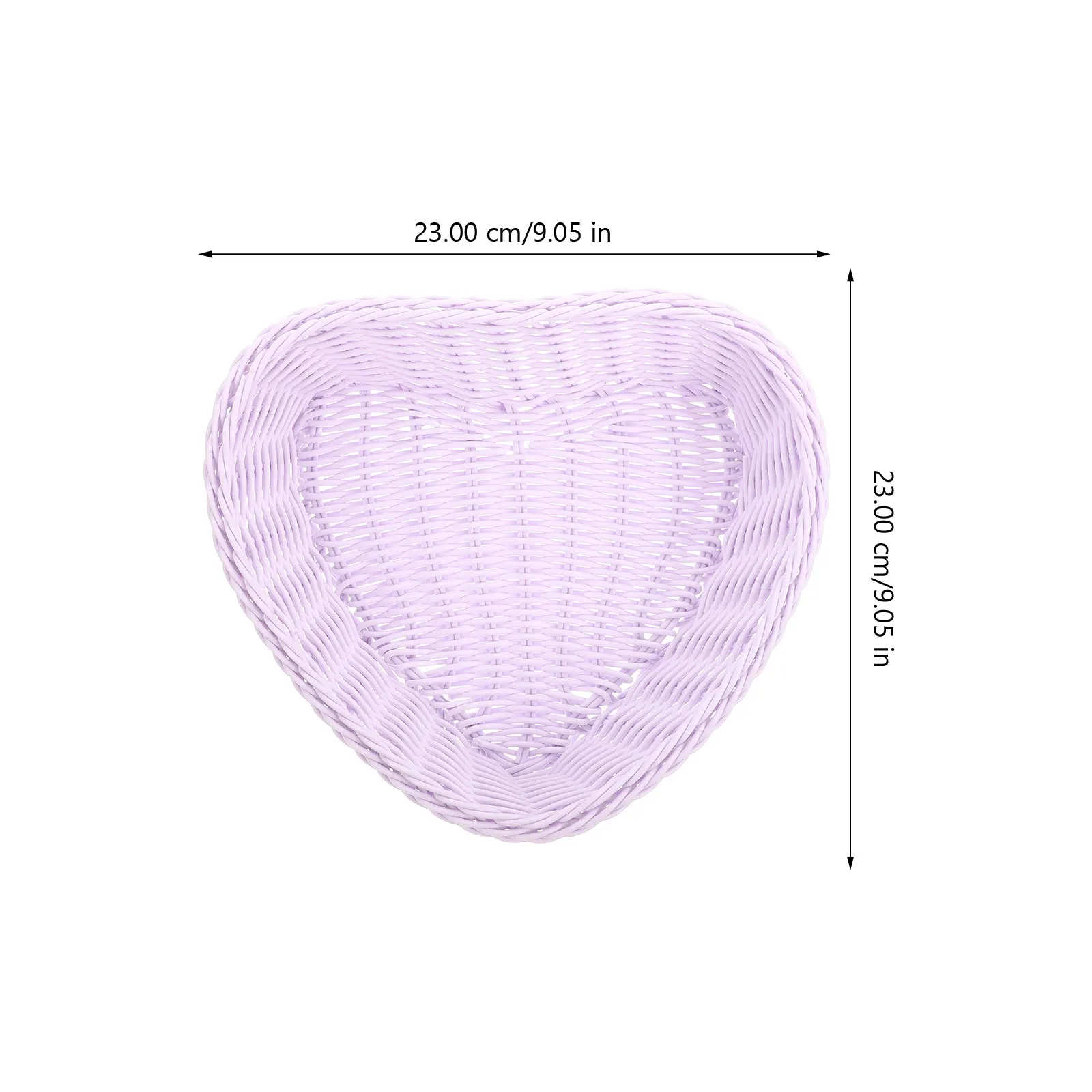 

Heart Shape Snack Storage Basket Lightweight Woven Plastic Decorative Basket For Dry Fruit Nuts Bread Dessert Imitation