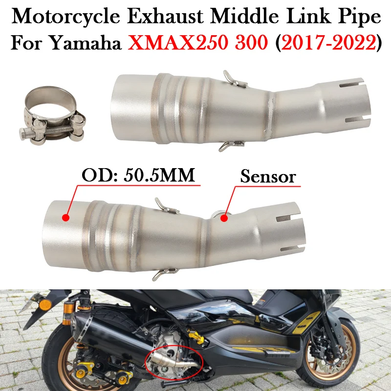 

Slip-On Motorcycle Exhaust Modify Muffler Escape Moto Middle Link Pipe For YAMAHA XMAX250 XMAX300 XMAX 250 300 2017 - 2021 2022