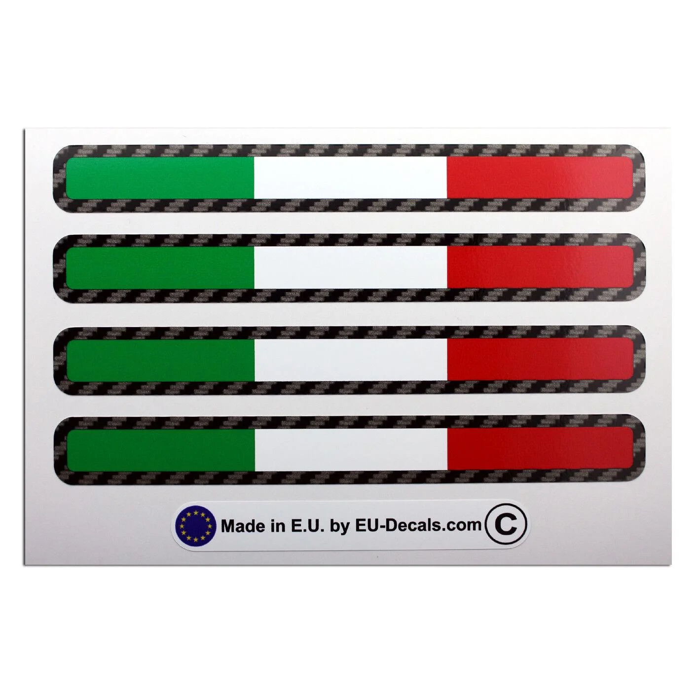 For 4X Italy flags Carbon fiber outline Laminated Decals Stickers for Ducati aprilia