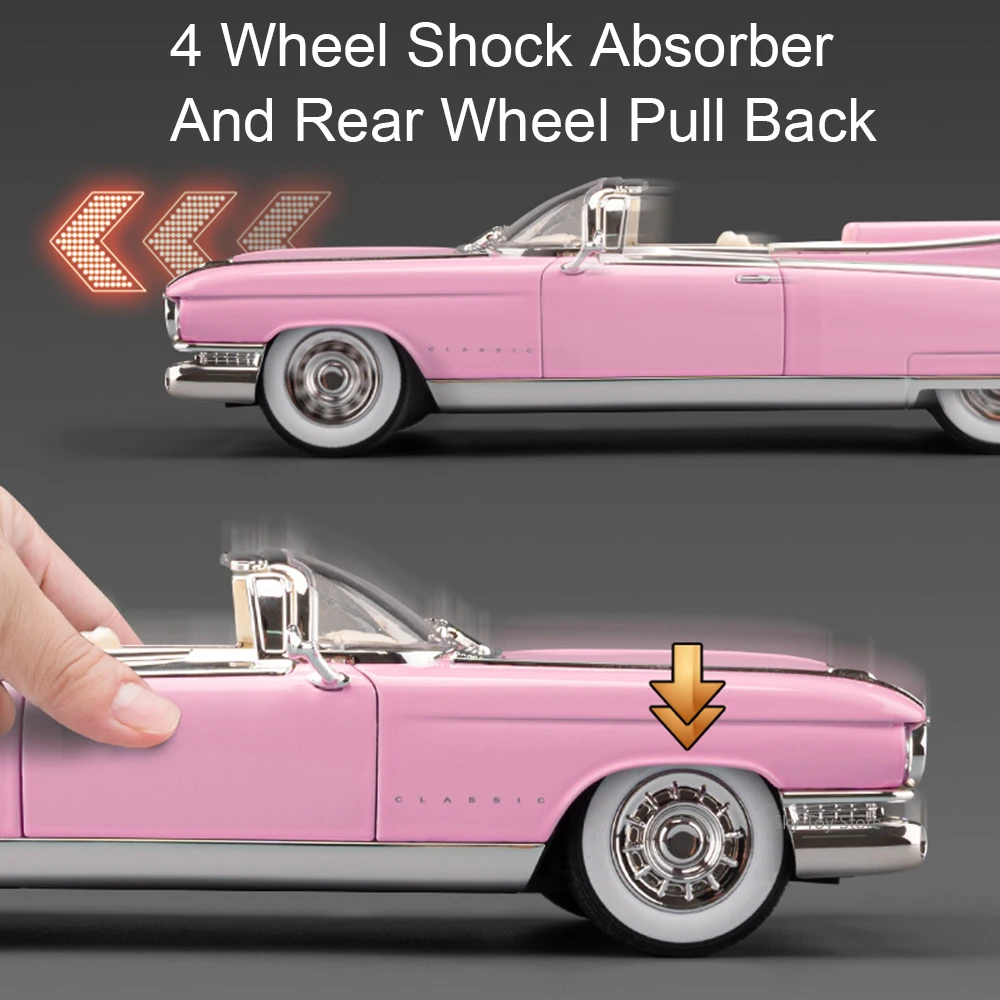 1:24 엘도라도 비전 GT 합금 다이캐스트 스포츠카 모델 장난감 사운드 라이트 후진 도어 개폐 모델 자동차 친구의 휴일 선물