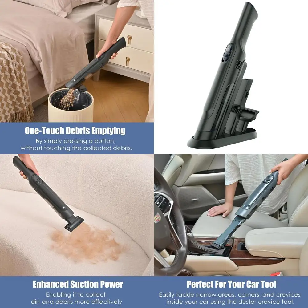 

Portable Lightweight Cordless Vacuum, 1.4lb with Strong Suction, Charging Dock, Easy Empty, Detachable Dust Cup for Home & Car U