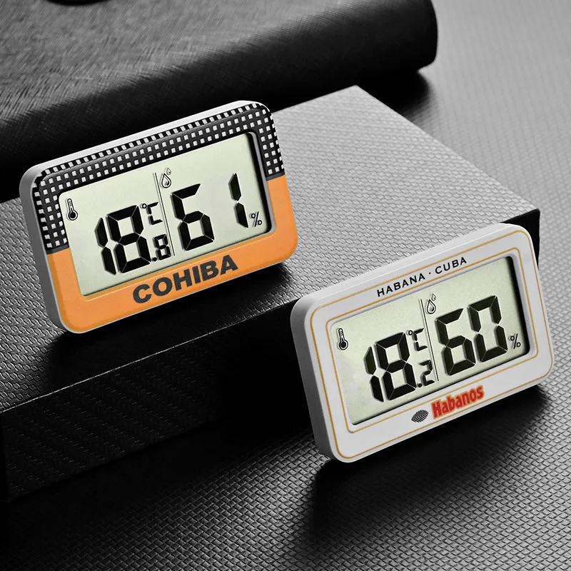 COHIBA cigáro hygrograph elektronická hygrograph pro domácí mini přenosné humidor