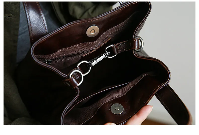 PNDME lässige Vintage-Handtasche aus echtem Leder, handgefertigt, Damen-Handtasche, modische Organizer-Designertasche aus Rindsleder, Schulter- und Umhängetasche – Detail 6