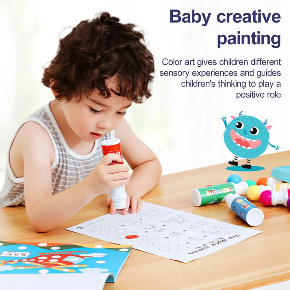 Kids Stationery Dot Markers Toddler Arts Crafts Washable Leak-free Easy to Grip Paints DIY Toddler Arts Crafts Dot Paints Set