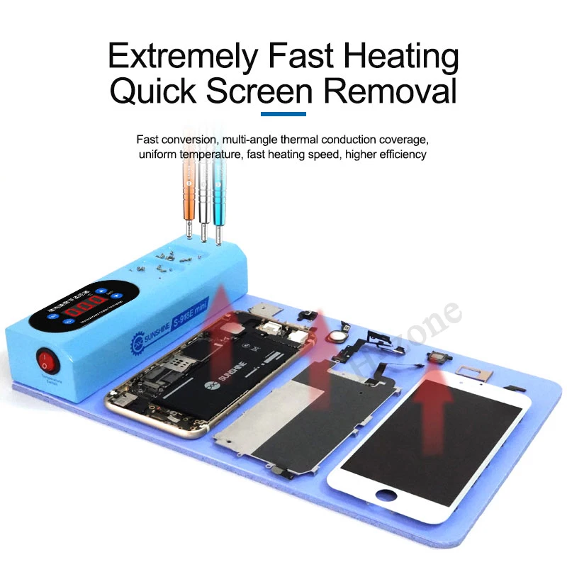 

LCD Screen Removal SUNSHINE S-918E Mini Intelligent Temperature Control Disassembly Screen for Phone Repair Preheating Table