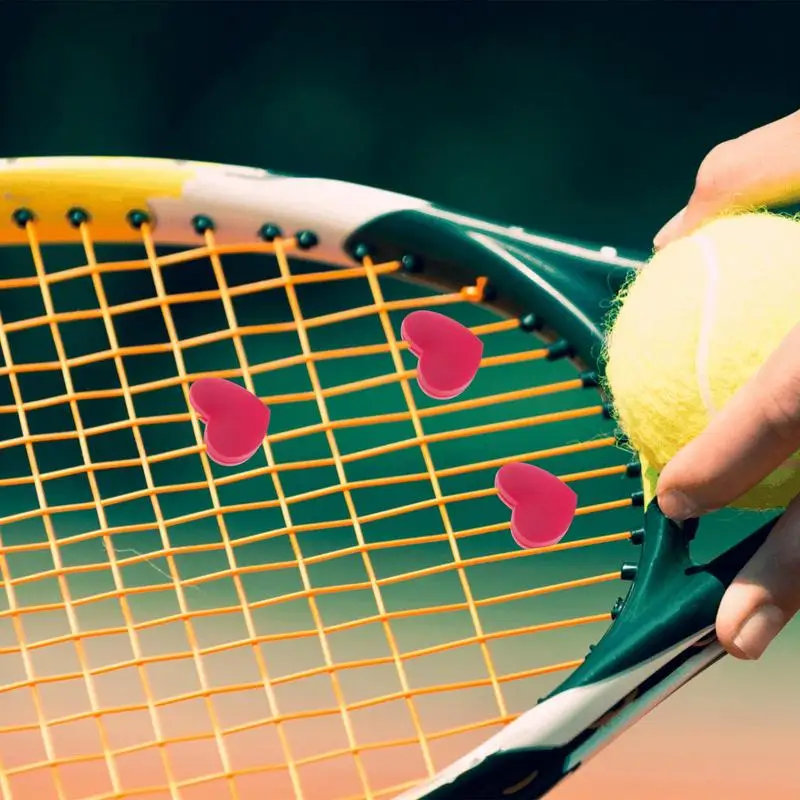 Tennis Shock Absorbers Heart-Shaped Tennis String Dampener Tennis Vibration Absorber Portable Tennis Vibration Damper Tennis