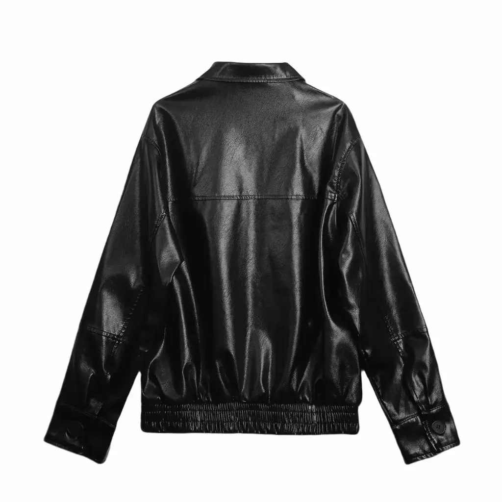 Giacca bomber da donna in similpelle stile europeo e americano Capispalla alla moda per donna