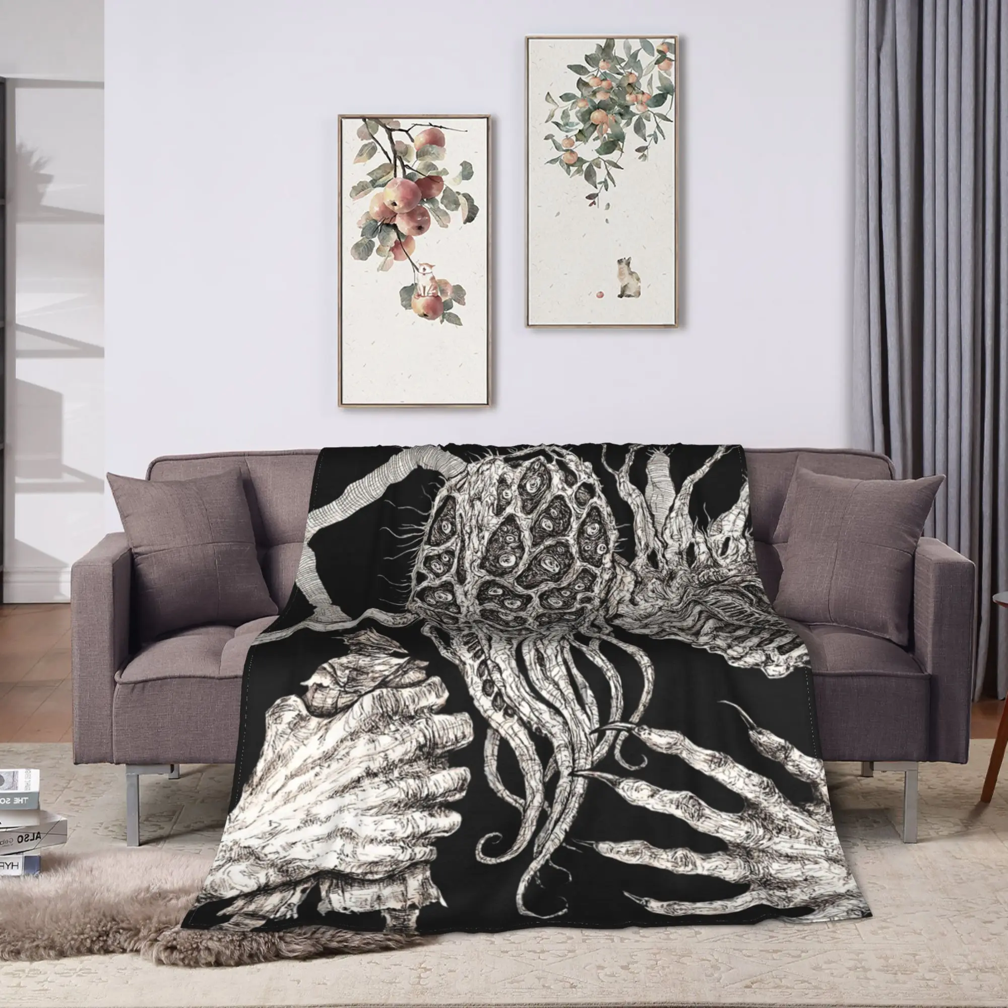 Couverture chaude pour voyage en avion, motif Fear the Old Blood, couverture en flanelle Bloodborne, couvre-lit moelleux pour chambre à coucher, housse de canapé-lit