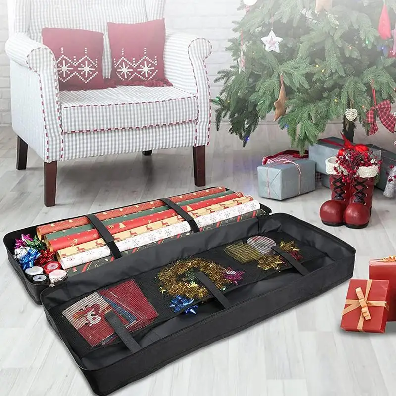 Weihnachts geschenk Wrap Aufbewahrung tasche Unterbett Aufbewahrung organisator mit verdickten Griffen Weihnachten Geschenk papier Aufbewahrung sbox