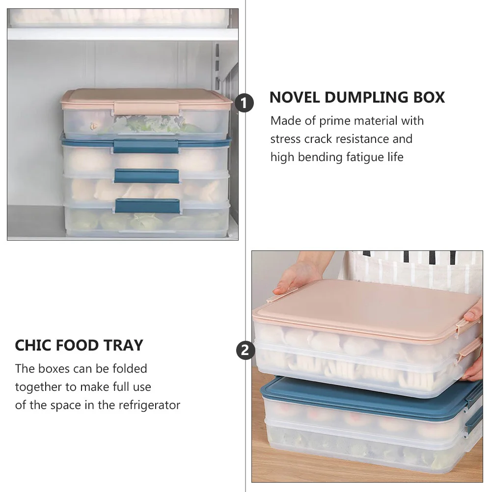 

Multi-Layer Fresh Household Waterproof Storage Container Insulated Dumpling Box Sealed Design Large Capacity Food Preservation