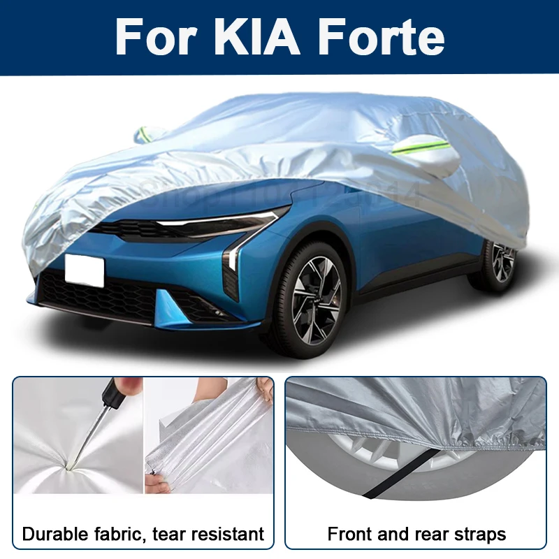 

Всепогодный чехол для автомобиля KIA Forte с отражающими полосами, водонепроницаемый, снегозащитный, пылезащитный, с защитой от УФ-излучения, автоаксессуары