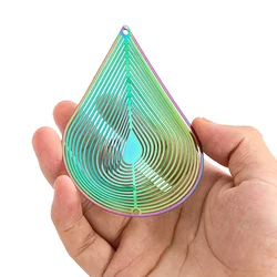 Water Drop Wind Spinner Pendant Stainless Steel 3D Rotating Catcher Wind Chimes Parts Hanging Spinning Garden Yard Art Decor