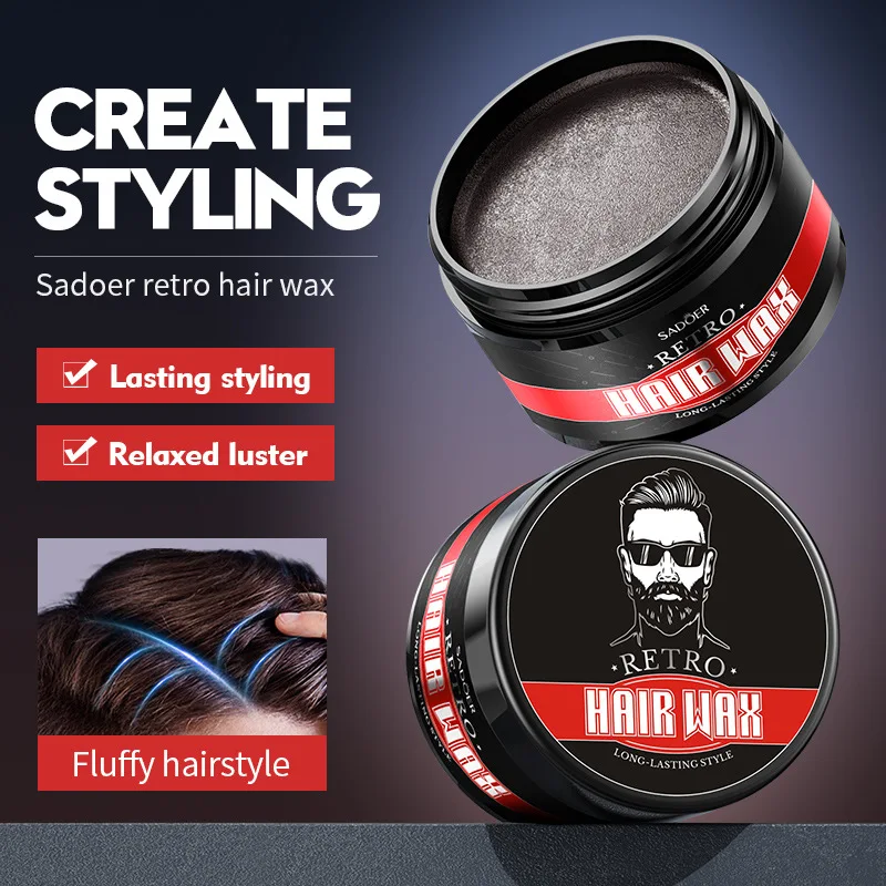 Retro Hair Wax With Strong Styling And Natural Fluffy Hair Mud Gel Cream Non-Greasy Style For Men Women Broken Hair Artifact