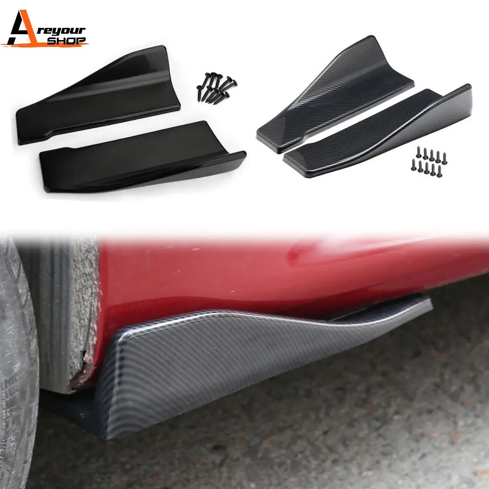 Areyourshop 2PCS Car Bumper Spoiler Rear Lip Angle Splitter 35cm Anti-crash Side Skirt Wings For Universal Auto Accessories Part