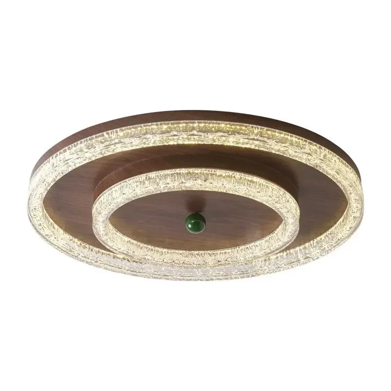 Eye protection walnut color bedroom ceiling light full spectrum study round new Chinese style master bedroom