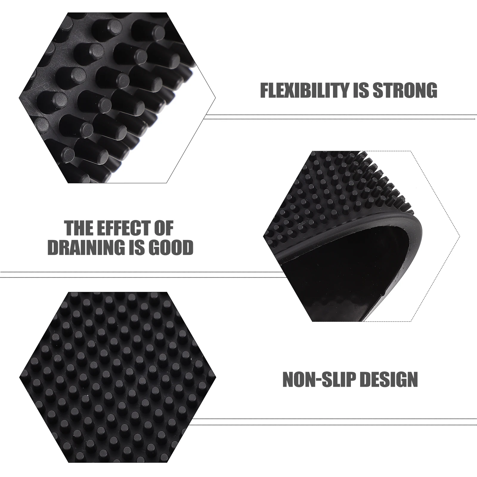 

Non slip Water Cup Coasters Thick Silicone PVC Heat Wear Frost Black Storage Kitchen Tableware Holder Mat