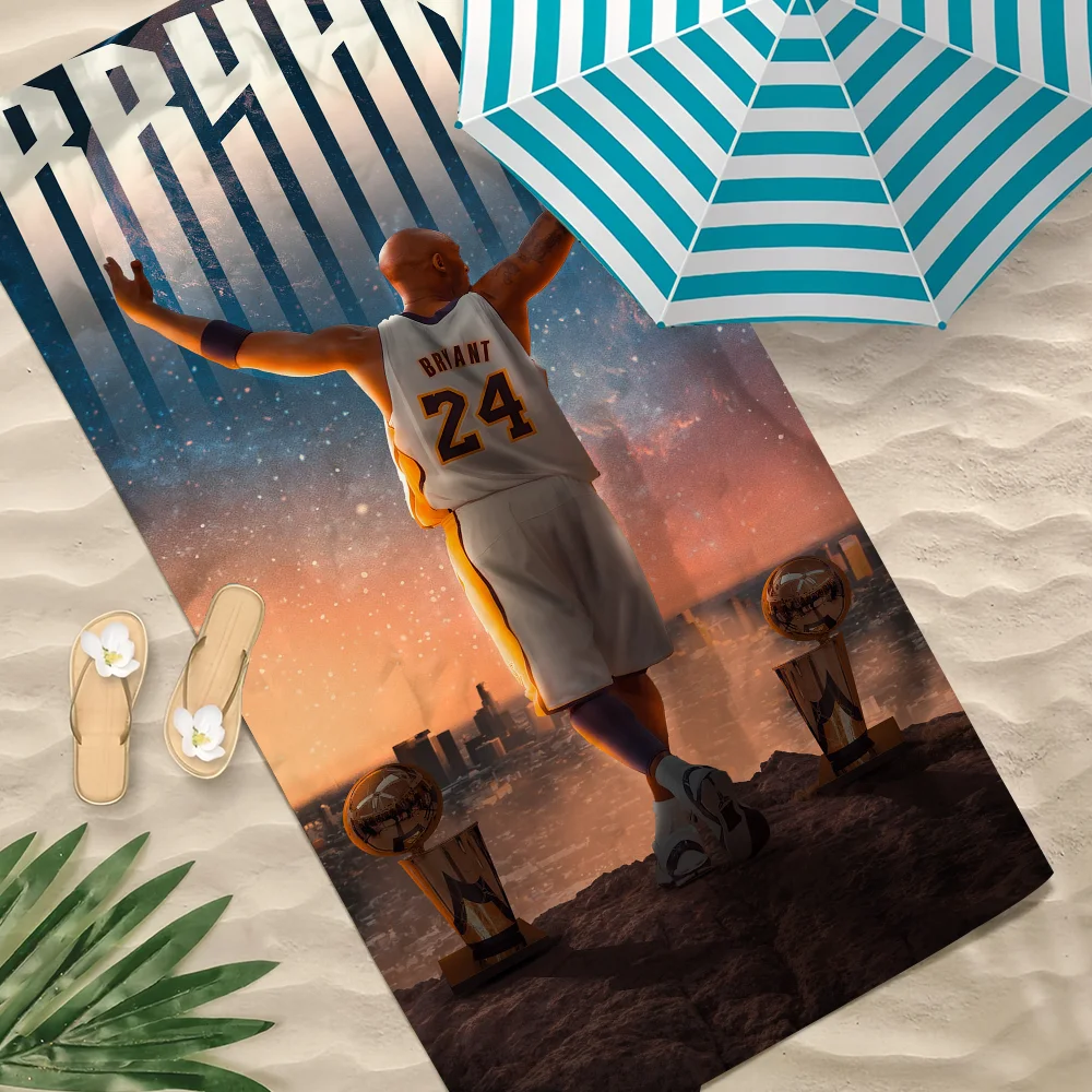 

Basketball Towel Soft Pool Gift For Travel Gym Shower Camping Quick Dry Sports Stars K-Kobe Cool B-Bryant Large Beach Towel