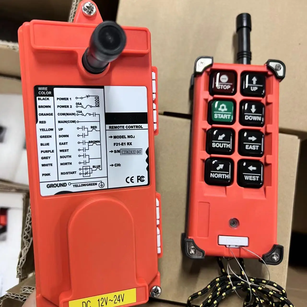 High quality F21-E1B VHF/UHF Industrial Wireless Radio Crane Remote Control 2 Transmitters 1 Receiver  for Hoist Crane Lift