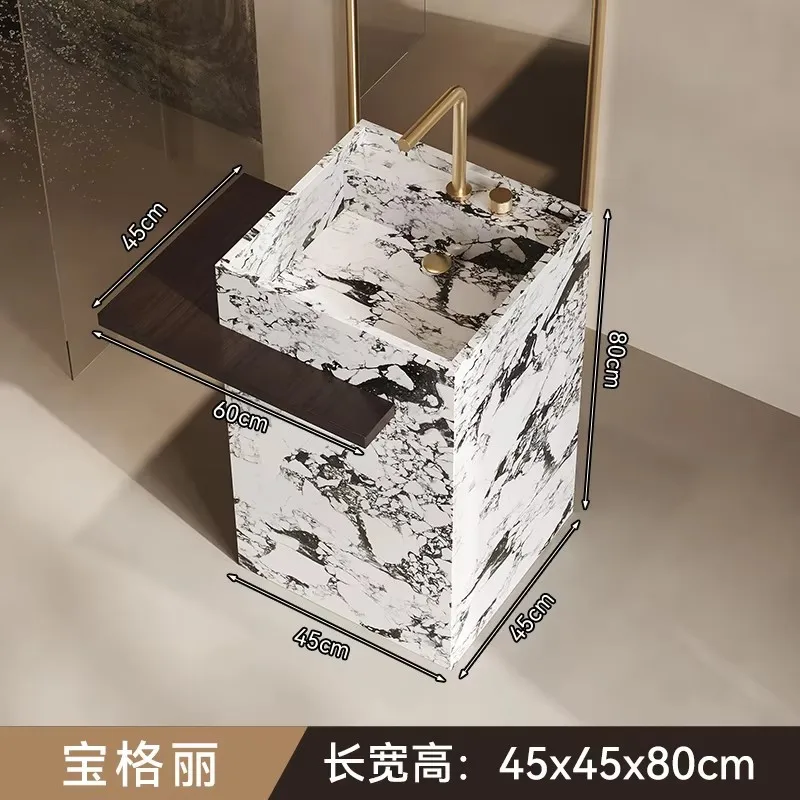 TP-17 Hotel Villa Rock Slab Column Basin Outdoor Courtyard Wash Basin Integrated Floor Washbasin Wash Basin