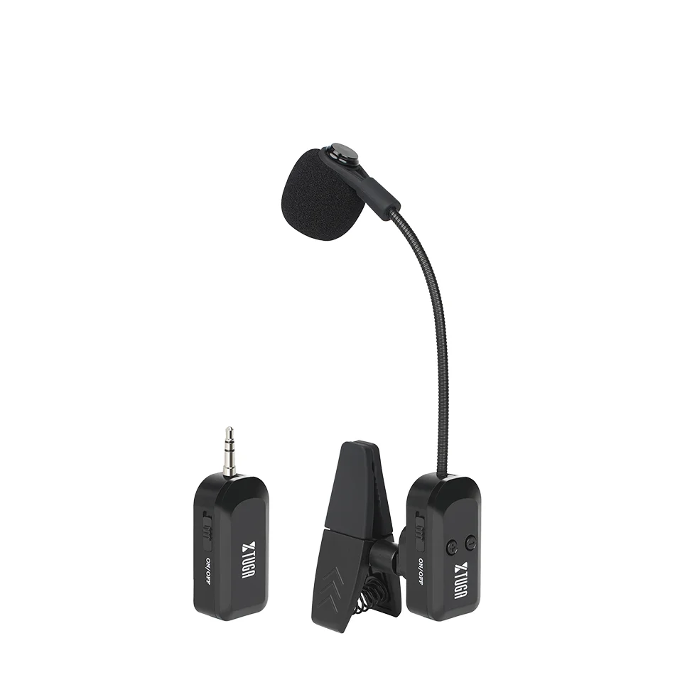 Sepuluh item TLF Xtuga KX721 Mikrofon Saksofon Nirkabel Penerima Tanpa Kabel Klip Alat Musik UHF Mic Pola Polar Kardioid