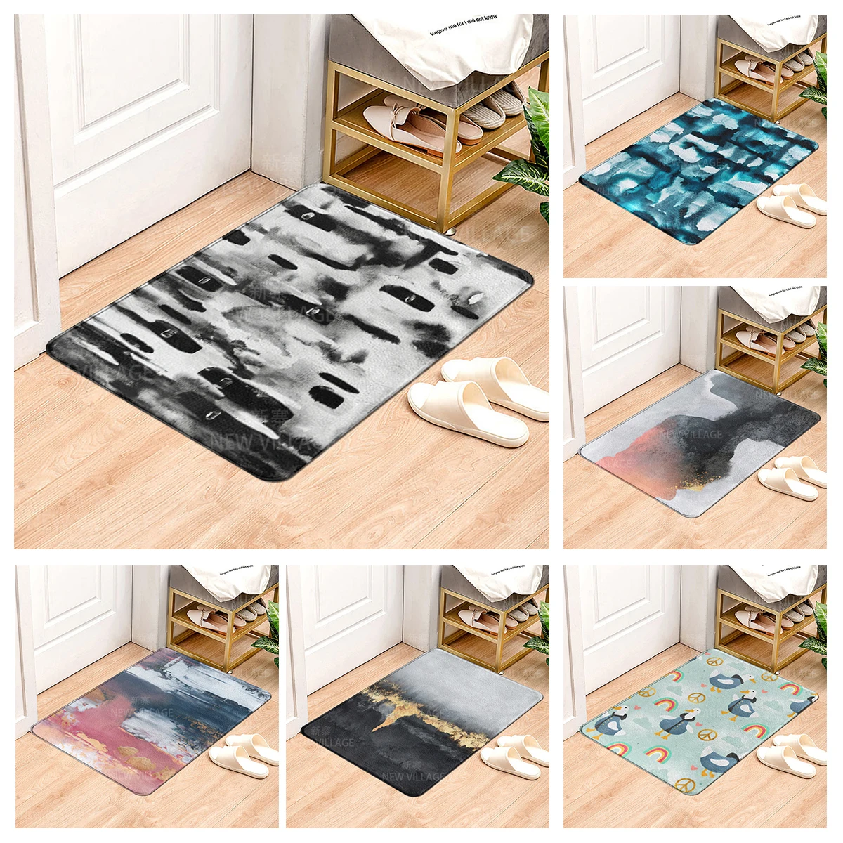 House entrance carpet Home door mat Modern Nordic style Room Bath mat Foot bathroom non-slip Kitchen water absorption rugs aaaa