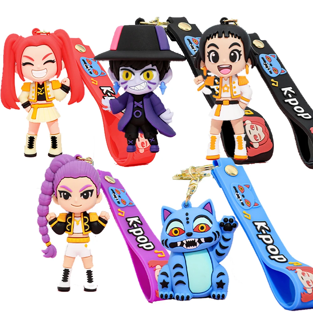 Брелок K-Pop Demon Hunters, аниме KPOP Warriors, брелки k pop Rumi Mira Zoey Tiger Huntrix, периферийные устройства, подарок на Рождество, день рождения