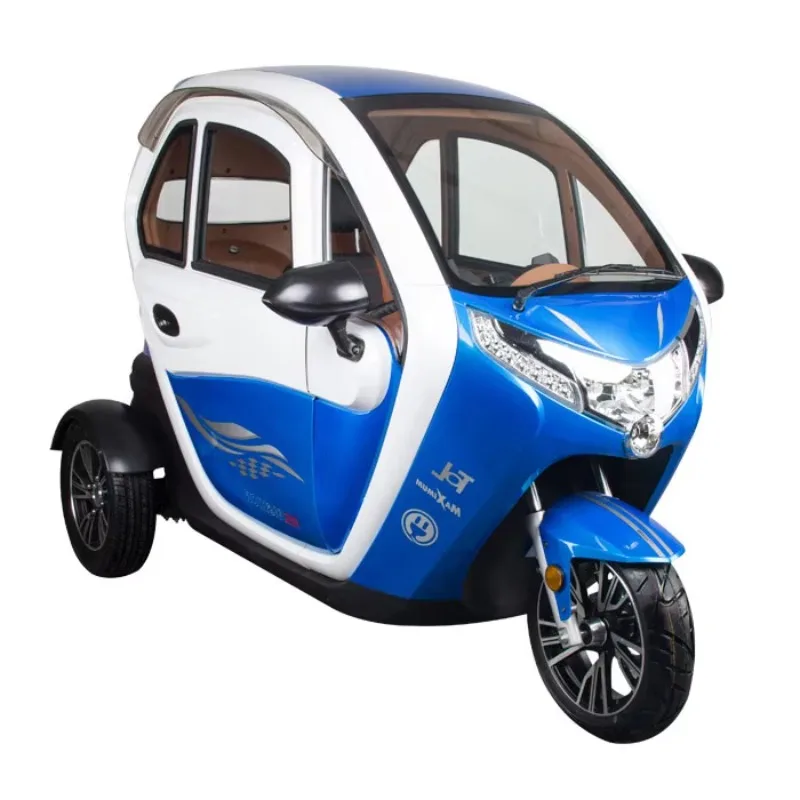 Mini Scooter Tricycle with Roof for Adult Passenger Transport Electric New Energy Solar Panels Enclosed Electric Tricycle