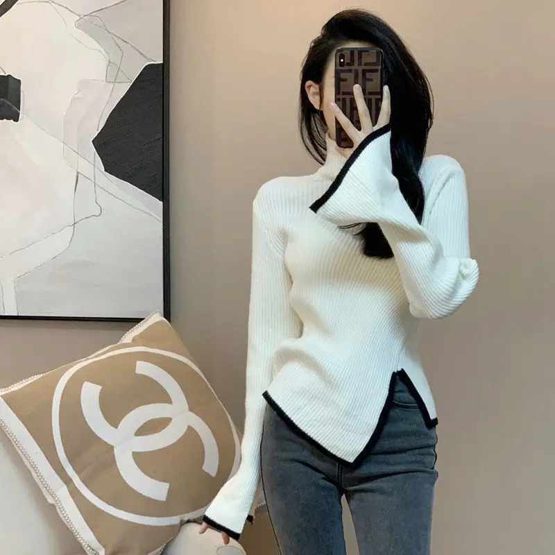 

Sweaters Jumpers Pullovers Women Alt Cotton Coffee Cup Pattern Regular Tassels Patchwork Cafe Sexy Sweet Knitwear Softy Winter