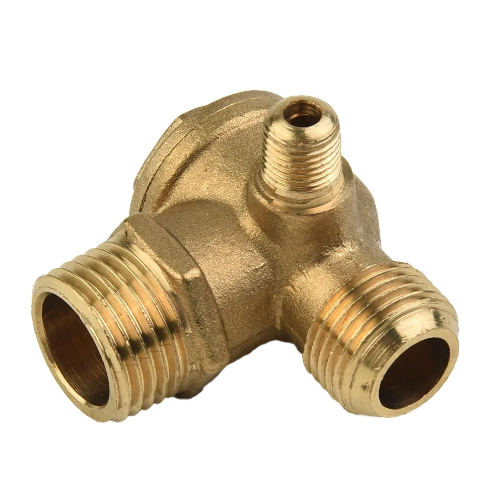Air Compressor 3Port Brass Check Valve, Male Threaded Connector Tool, Excellent Replacement, Convenient Installation