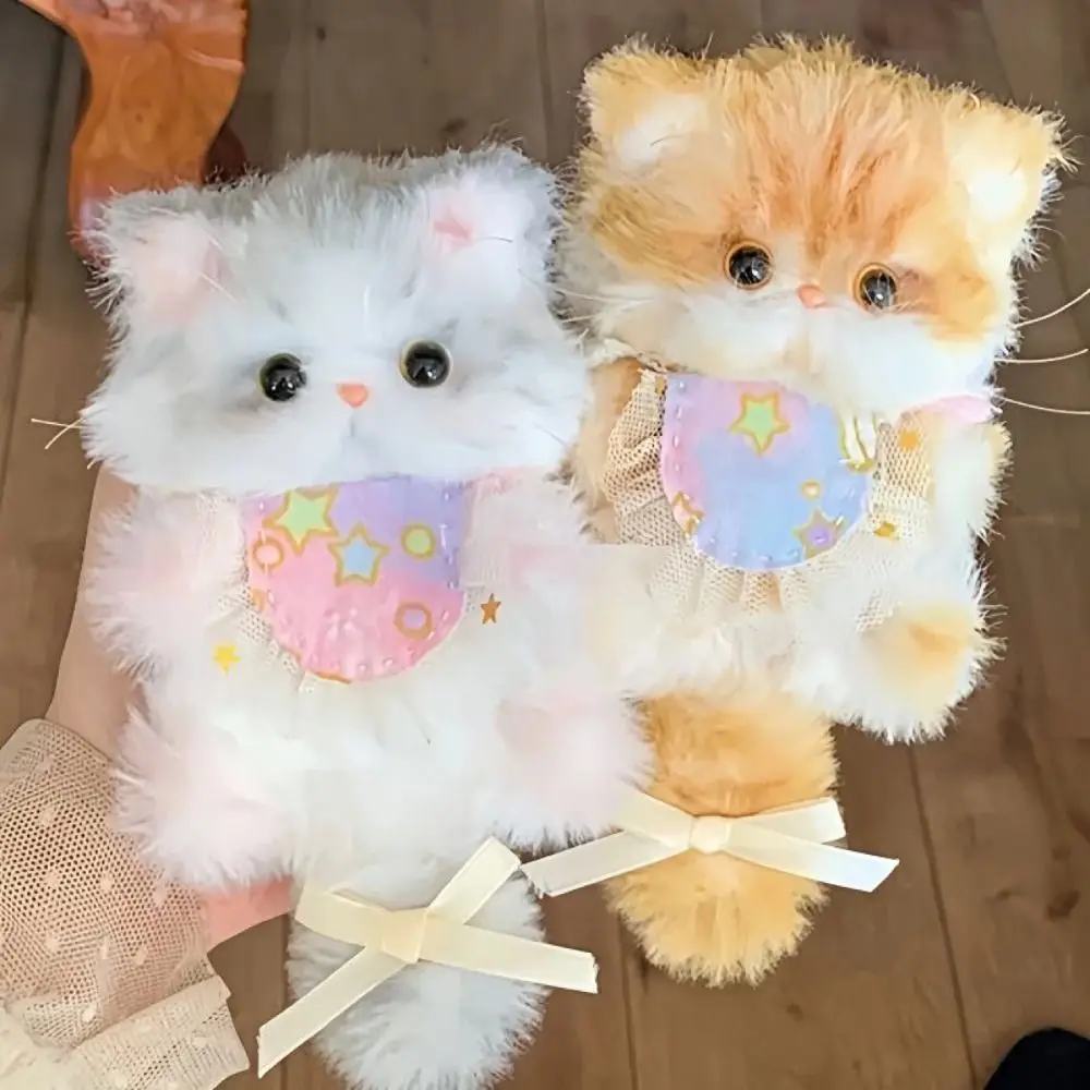 Creative Handmade Twisty Stick Little Cat Pendant Keychain Gifts DIY Material Package Twist Bar Kitten Doll Toy