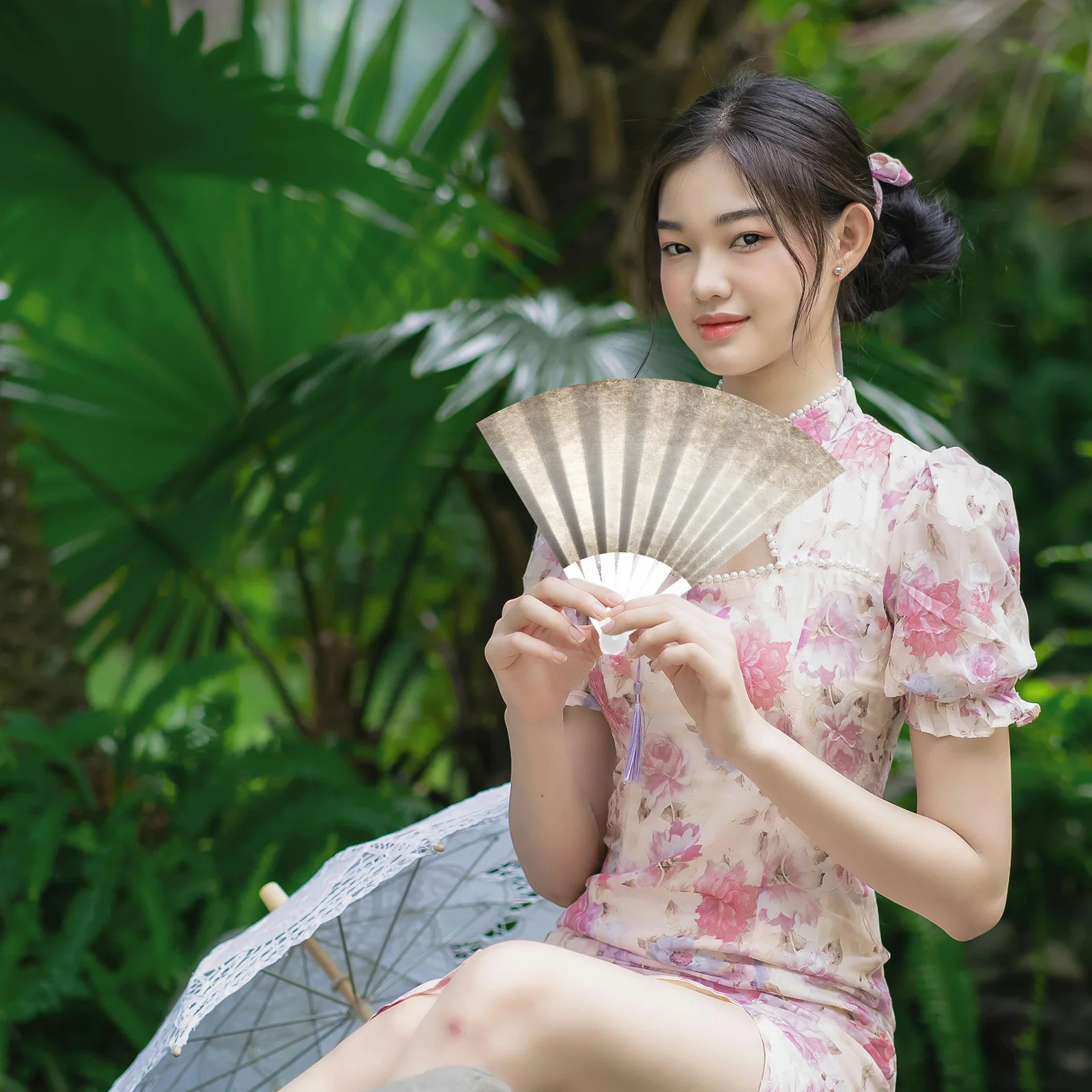 

10Pcs Folding Fan Handle Clear Plastic DIY Grip Kit Foldable Fan Making Accessories Crafts Replacement Plastic Handle