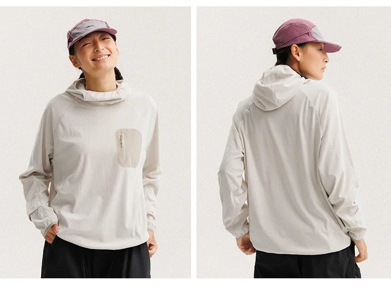 Unisex Leichtgewicht Waffelstruktur Hoodie Schnelltrocknend Langarm T-Shirt Atmungsaktiver Outdoor Sportlicher Pullover für Frühling Herbst – Detail 29