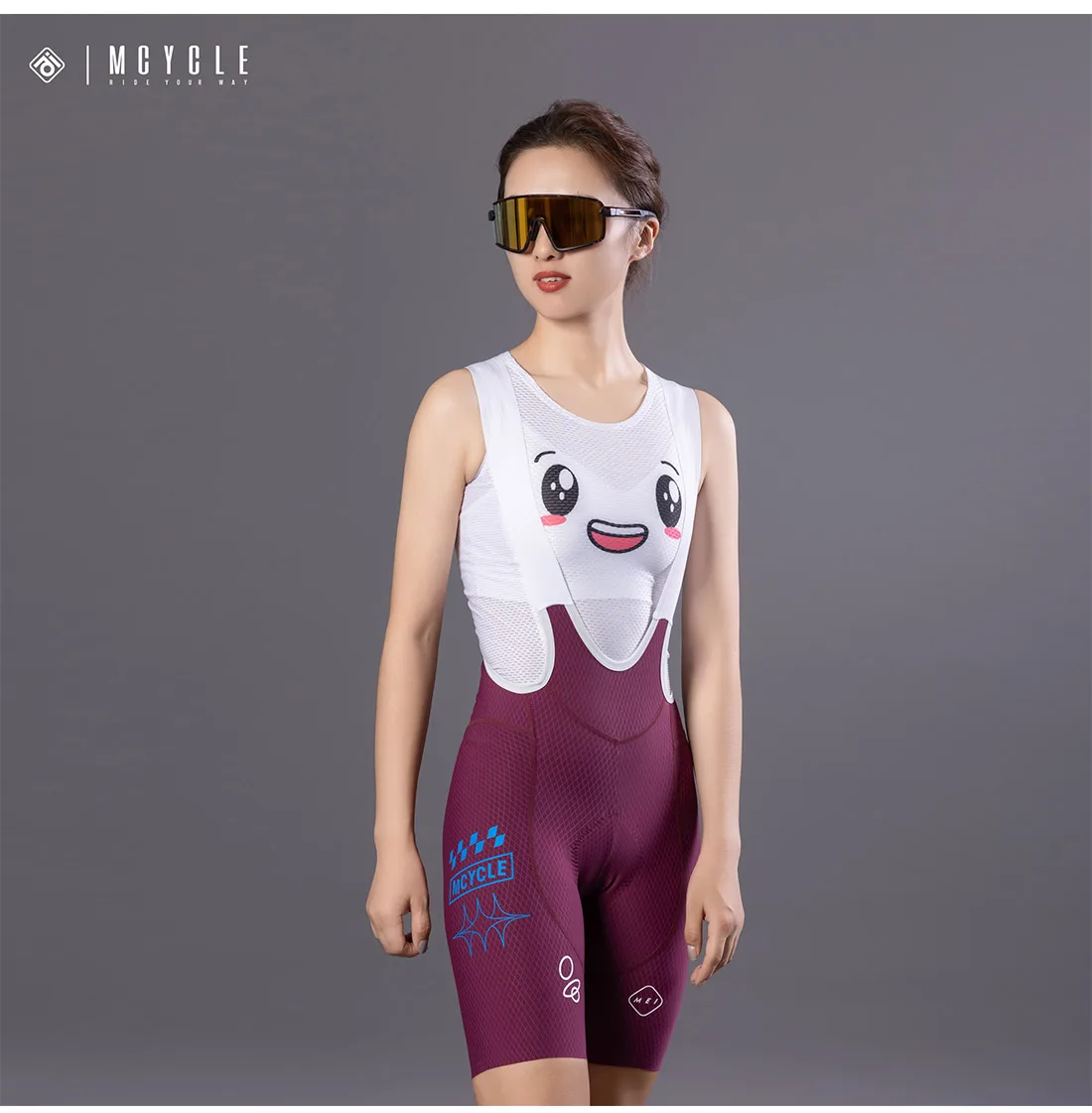 Mcycle Neues Design Radsport-Trägerhose, buntes Logo, Fahrrad-Trägerhose, atmungsaktiv, gepolstert, Fahrrad-Shorts, hohe Taille, Unisex-Radsport-Trägerhose – Detail 21