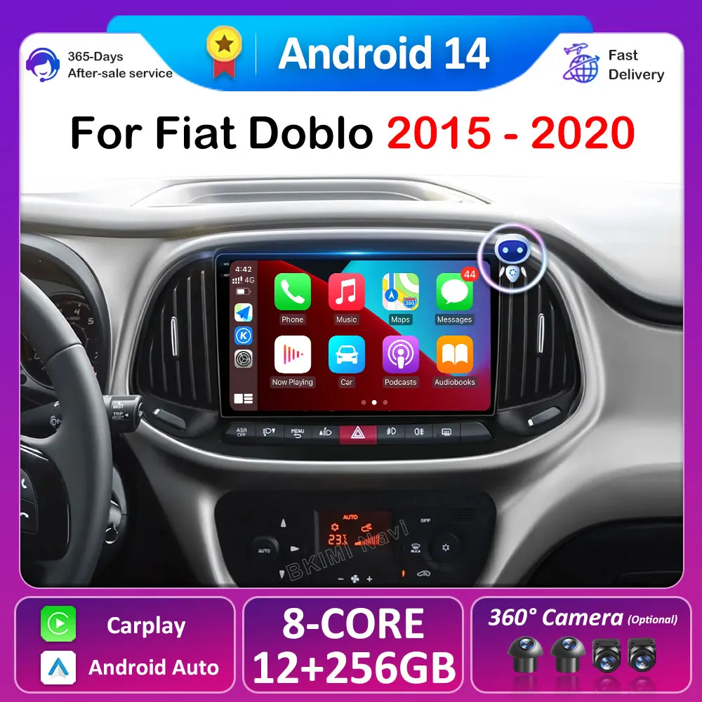 

Android 14 навигация для Fiat Doblo 2015 2016 2017 2018 2019 2020 GPS автомобильный радиоприемник мультимедийный видеоплеер стерео Wi-Fi автоинструменты