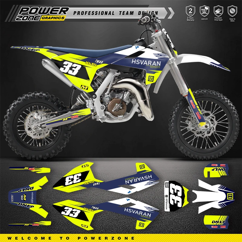 PowerZone Custom Team Graphics Backgrounds Decal Stickers Kit For Husqvarna TC65 2023 2022 2021 2020 2019 2018 2017 2016  06