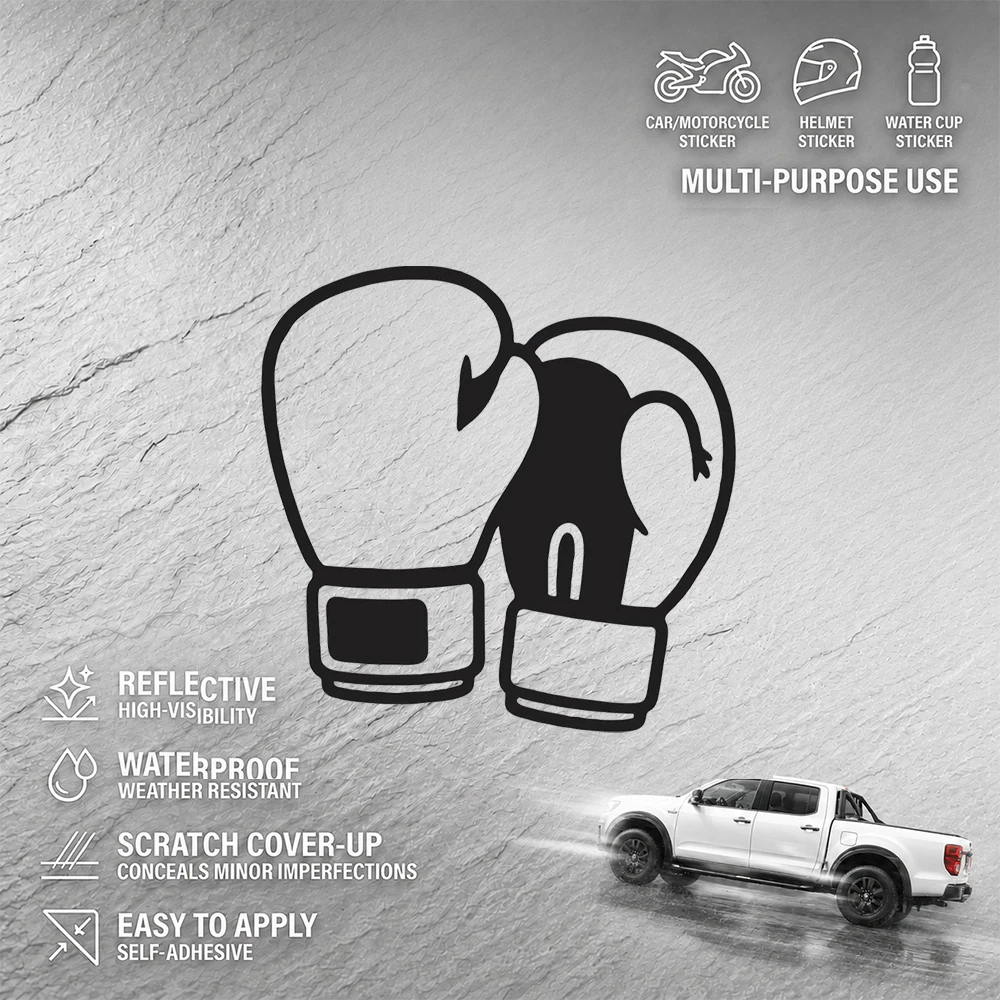Boxing Gloves Car Sticker Decal Auto Vinyl Decal Sport Fighting Heart Outline Graphic Vinyl Sticker For Car