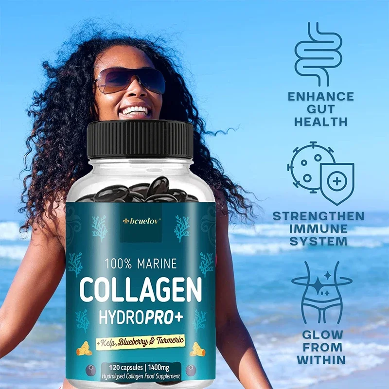 

Hydrolyzed Marine Collagen Capsules 1400 Mg, Effectively Protects Skin and Hair, Promotes Healthy Skin, Nails & Hair Supplement