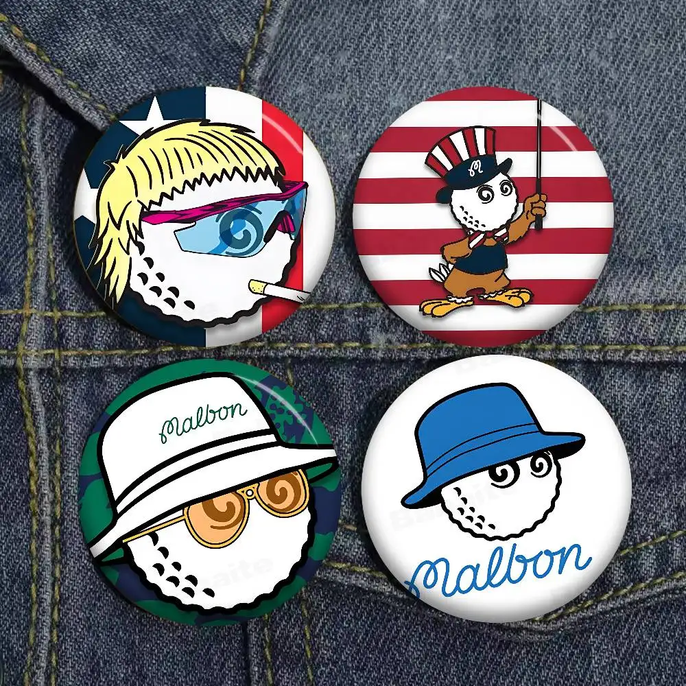 Fashion M-Malbon Golf Art 58mm Cute Series Pins Funny Badge Interesting Cartoon Animals Brooches Backpack Clothes Gift Accessory