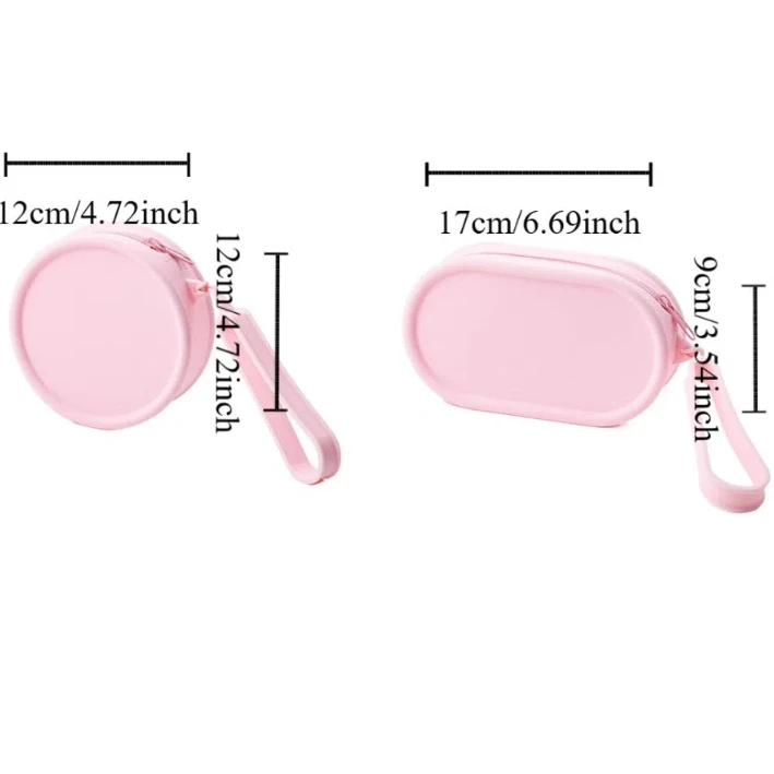 Silicone Round/Square Coin Purse Earphone Storage Bag Small Women Travel Lipstick Cosmetic Bag Pouch Organizer image 6