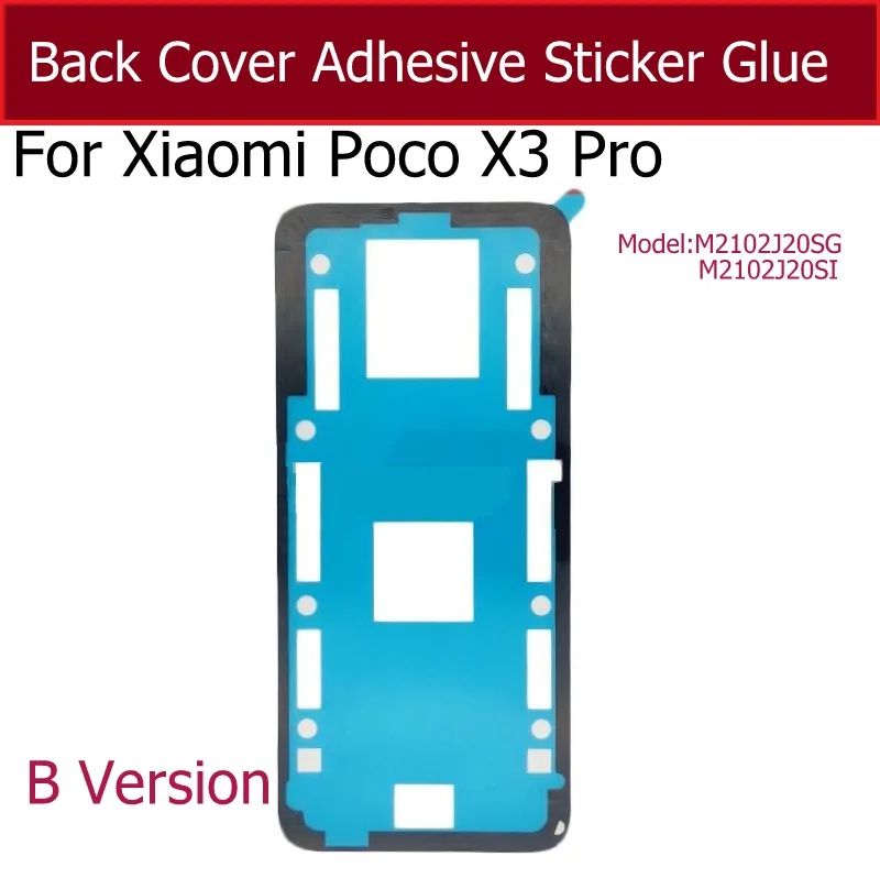 Back Cover and Camera Adhesive Sticker For Xiaomi Poco X3 X3Pro X3NFC Rear Battery Door Adhesive Sticker Replacment Parts